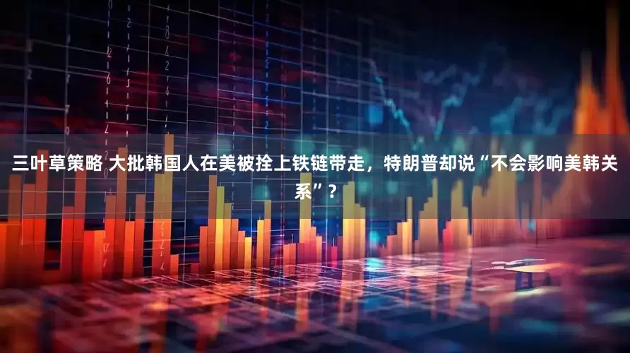 三叶草策略 大批韩国人在美被拴上铁链带走，特朗普却说“不会影响美韩关系”？